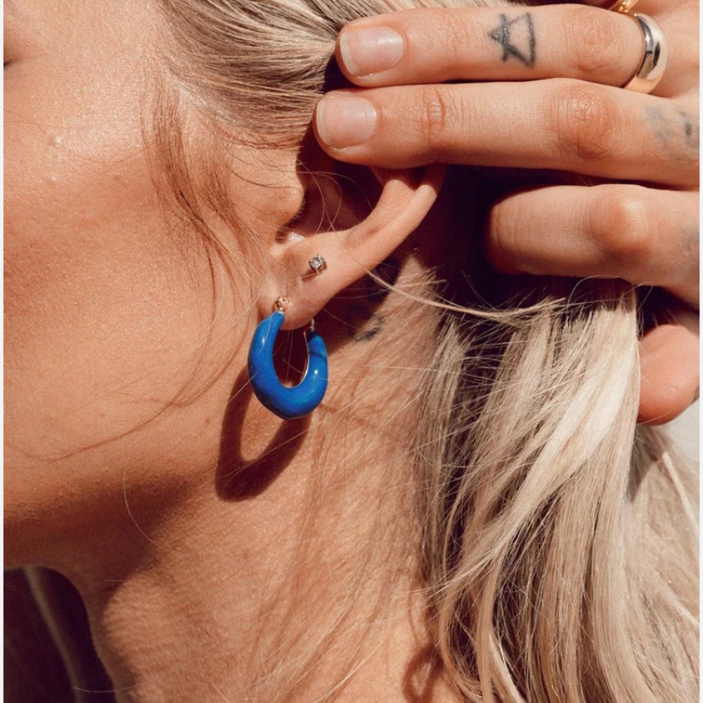 Princess Polly Mallow Earrings in Cobalt Blue